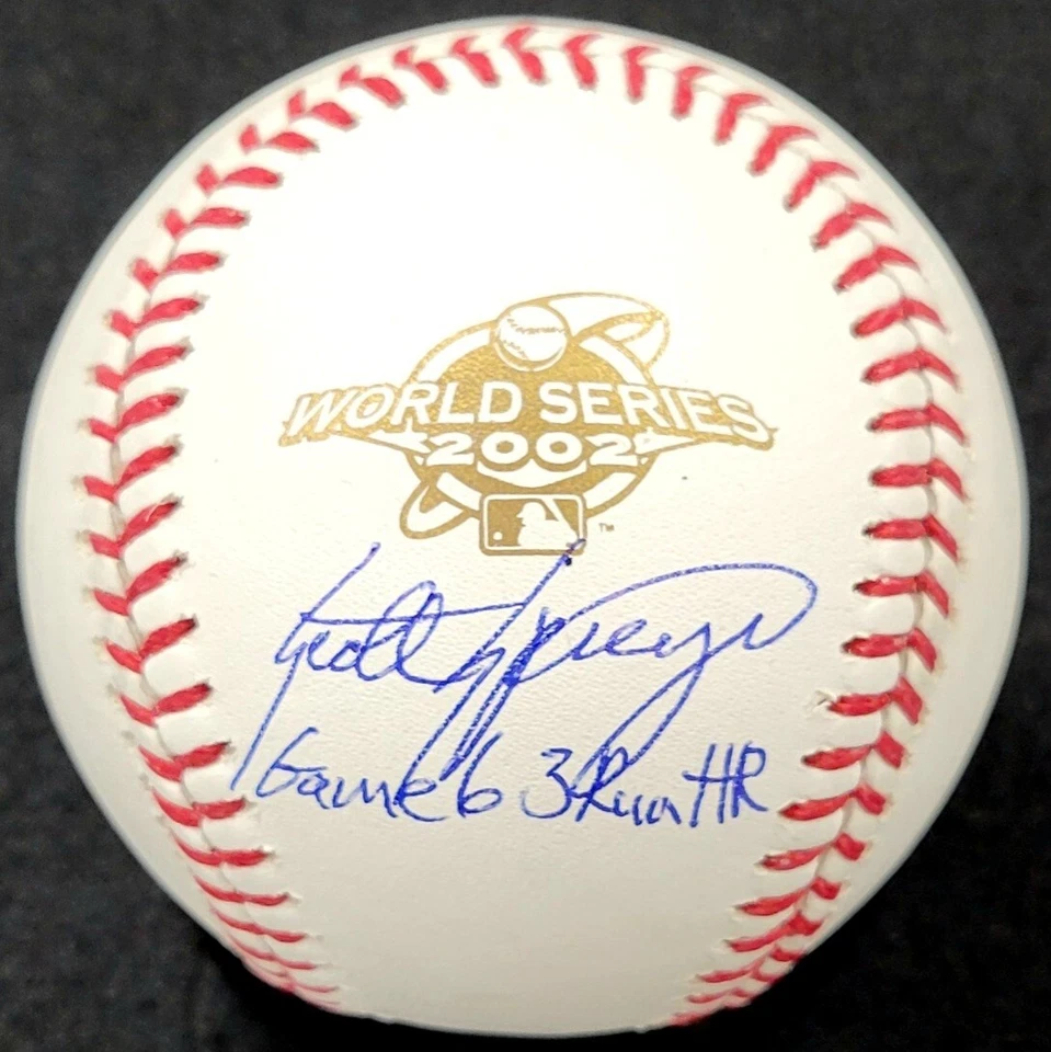 Scott Spiezio signed "Game 6 3 Run HR" Angels 2002 World Series Baseball ~ BAS - Image 1 of 3