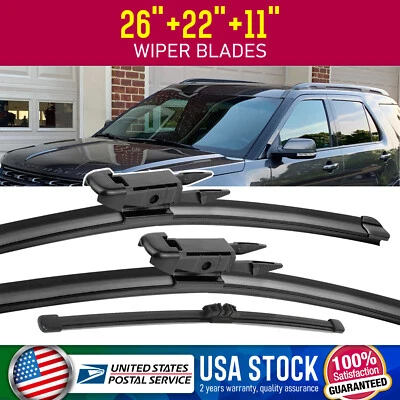 Limpiaparabrisas delantero+trasero 26"+22"+11" repuesto nuevo para Ford Explorer 2011-2019 Foto 1 de 4