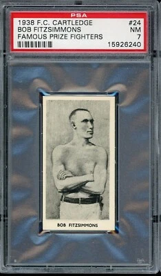 1938 F.C. Cartledge Famous Prize Fighters Boxing #24 Bob Fitzsimmons PSA 7 - Image 1 of 2
