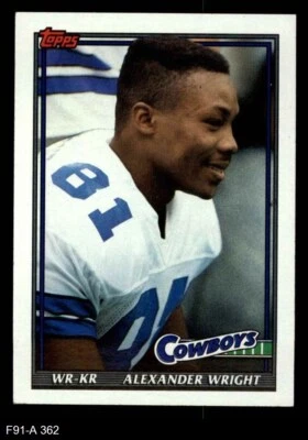 1991 Topps #362 Alexander Wright Cowboys Auburn 8 - NM/MT - Image 1 of 2
