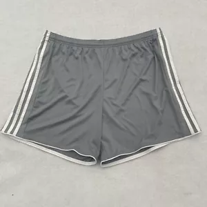 adidas Women's Soccer Tastigo 17 Shorts Light Grey White Strip Size X-Large New - Picture 1 of 12