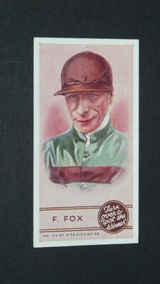 GODFREY PHILLIPS CIGARETTES CARD 1937 SPORTSMEN #24 F. FOX JOCKEY TURF - Photo 1/2