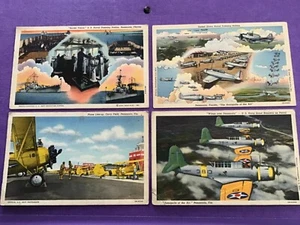 4x 1940s postcards Aircraft and Border Patrol U.S. Naval Training Pensacola - Picture 1 of 9