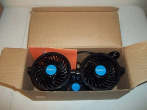 Sky Genius 4" Twin Vehicle Fan model HX-T303 DC12V 6.5W Nice L@@K - Afbeelding 1 van 3