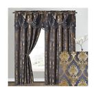 GOHD Luxe Love. Jacquard Window Curtain Panel Drape with Attached Fancy Valan...