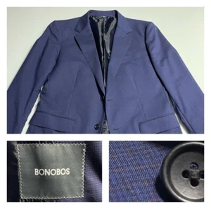 Bonobos Jetsetter Blue Check Stretch Wool Jacket Sport Coat Slim 42 (40)* - Picture 1 of 15