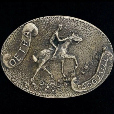 OETRA Oklahoma Equestrian Trail Riders Horseback Riding 80s Vintage Belt Buckle - Image 1 of 2