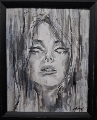 Pintura Original Chica Fantasma Arte Thayer Halloween ÚNICO Lienzo No Es Una Impresión  Foto 1 de 4