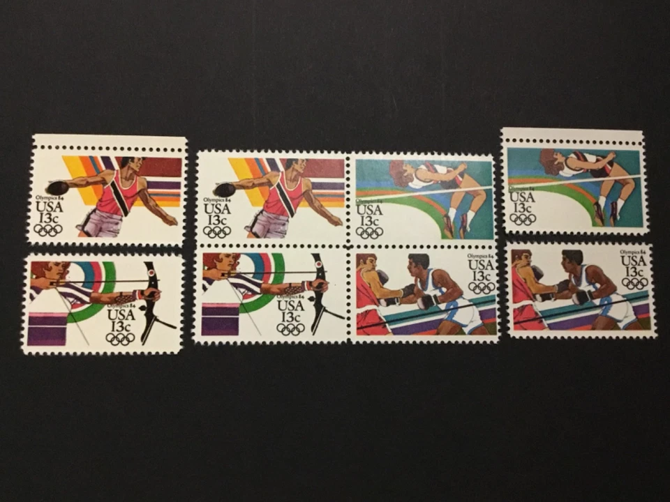 old stamps  USA  x  8  OLYMPIC GAMES  1983  MNH - Image 1 of 1