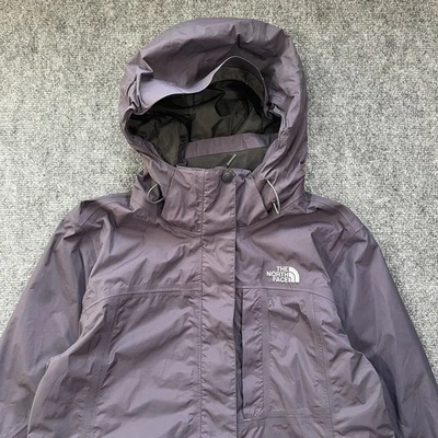 Chaqueta cortavientos The North Face para mujer grande púrpura con capucha Parka HyVent cremallera Foto 1 de 4