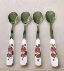 Good Match - Royal Albert "Lavender Rose" 4 x Unbranded Teaspoons - Brand New - Picture 1 of 5