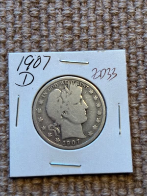 1907 D Barber Half Dollar - Image 1 of 2