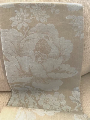 Williams Sonoma Jacquard Floral Pattern 70"x126" New Very Light Mint Green/Taupe - Image 1 of 4