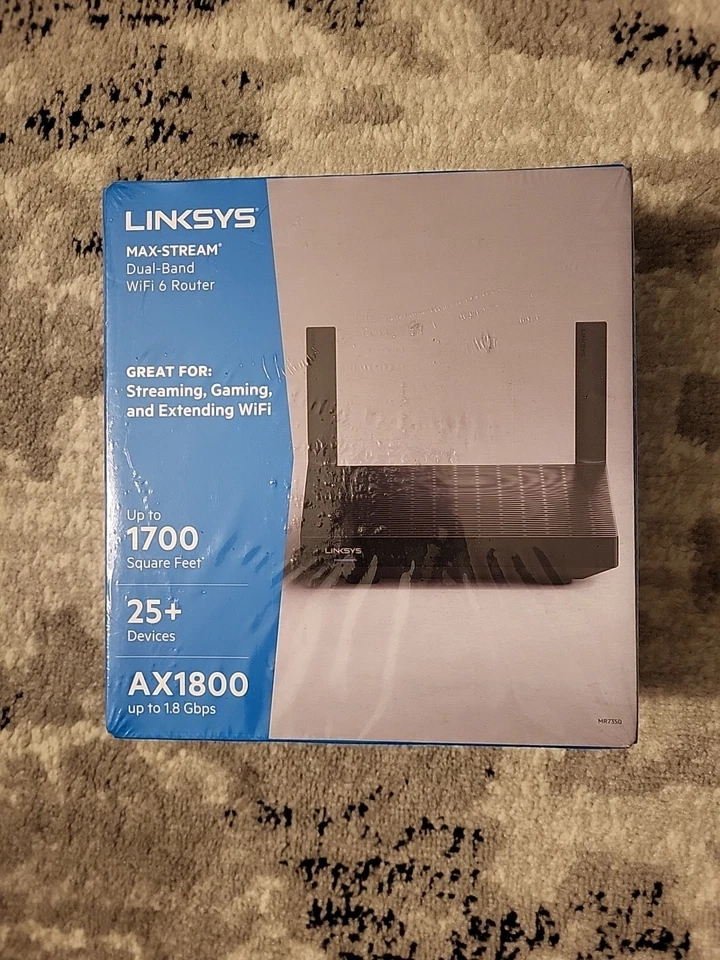 Linksys AX1800 Max-Stream Dual Band WiFI 6 Router (MR7350) *New - Sealed* - Image 1 of 4