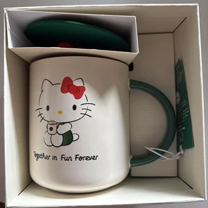 2025 Holiday Starbucks Hello Kitty Keramik Schleife Deckel 16 Unzen Kaffee Tee Becher - Bild 1 von 6