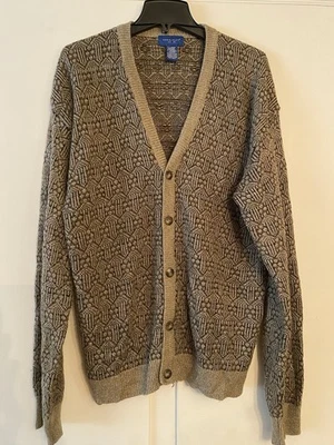 Vintage Towncraft Mens XL Cable Knit Button Up Cardigan Sweater Golf Grandpa - Image 1 of 4