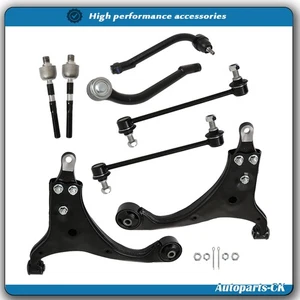 8PCS Front Lower Control Arms + Tierods Sway Bars For 2007-2012 Hyundai Elantra - Picture 1 of 8