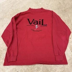 Vintage Vail Colorado Pullover Sweatshirt Mens Large  - Red - Picture 1 of 7