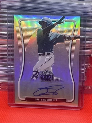 2020 Leaf Metal Draft - Julio Rodriguez #BA-JR1 Silver Refractor(AU, RC) - Image 1 of 2
