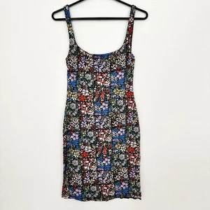 Urban Outfitters Dress Small Bodycon Mini Tank Floral Colorful Justine 90s Boho - Picture 1 of 8
