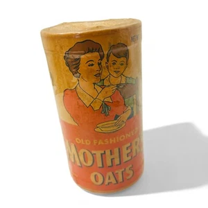 Vintage Mutter Hafer Zylinder Blechdose altmodisch Quäker 50er Jahre - ungeöffnet - Bild 1 von 7