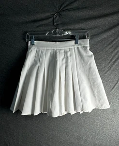 Princess Polly Womens Size 4 White Pleated Zip Up Tennis Skirt - Picture 1 of 10