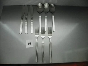 9 PIECES IKEA IKE10 STAINLESS, KNIVES,SPOONS,FORKS - Picture 1 of 3