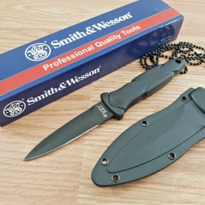 Smith & Wesson Bota Militar Cuchillo Fijo 3.5" Hoja Inoxidable Mango de Goma Foto 1 de 4