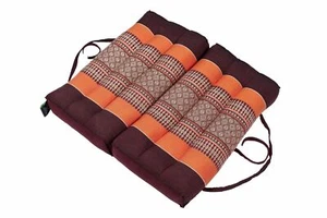 Cojín de asiento Kapok plegable meditación yoga naranja marrón sólido relleno natural - Imagen 1 de 2