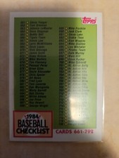 1984 topps CHECKLIST 661 - 792 #781 NM 