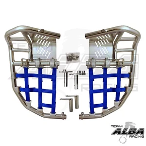 Raptor 660 Nerf Bars Pro Peg Heel Guards Alba Racing Silver Blue 203 t7 SL - Picture 1 of 3