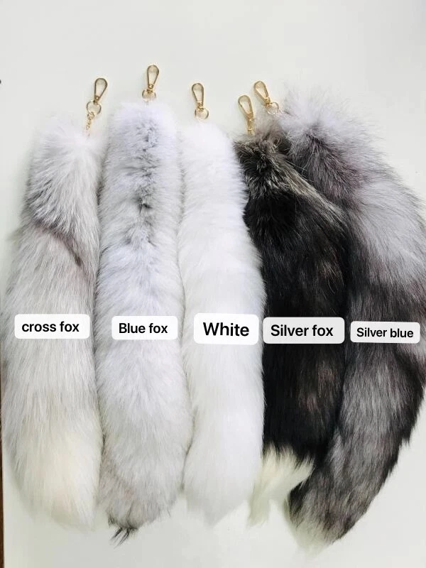 50 cm 20" Largo Cola de Zorro Real Cola de Piel Adulto Juegos con disfraces Llavero Bolso Dije Foto 1 de 1