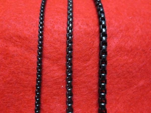 16"-60" 3/4/5MM BLACK PLATED  STAINLESS STEEL SMOOTH BOX ROPE CHAIN NECKLACE -Bk - Picture 1 of 3
