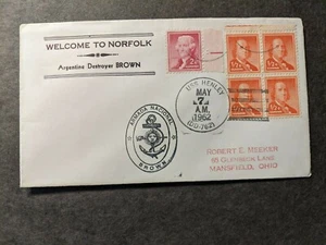 USS HENLEY DD-762 Naval Cover 1962 ARGENTINA BROWN Cachet - Picture 1 of 2