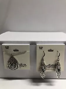 NEU Silber Fetisch Ohrringe & Halskette SILVER DUSK MADE IN USA - Bild 1 von 4