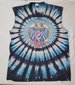 Vibtage 90s Grateful Dead Tiedye 25 Years Dead Sleeveless T-shirt Large - Picture 1 of 11