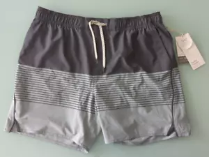 VUORI Men's Elastic Waist Shorts TRAIL SHORT Shale/Neptune Stripe XXL NWT - Picture 1 of 11