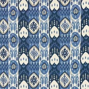 Richloom KACHINA Tribal Ikat SKORPIOS Blue Drapery Upholstery Sewing Fabric BTY - Picture 1 of 7