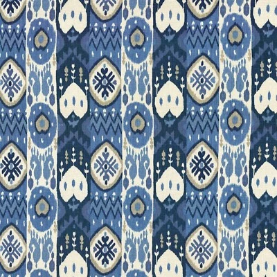Richloom KACHINA Tribal Ikat SKORPIOS Blue Drapery Upholstery Sewing Fabric BTY - Image 1 of 4