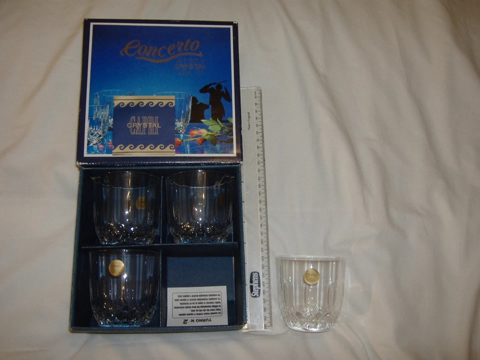 4 Concerto Italian Lead Crystal Whisky Tumblers (6475) - Image 1 of 1