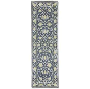 2'5X8 ft Transitional Oriental Runner Rug Muted Blue Floral Design Decor Carpet - Picture 1 of 16