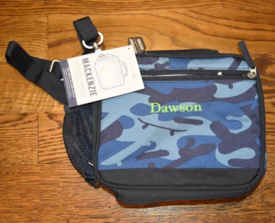 Pottery Barn Kids Mackenzie Blue Camo Lunch Box Cold Pack Dawson NEW - Image 1 of 2