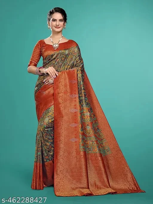 Blusa para correr Banarasi diseño patola nailon suave seda sari con diseño Foto 1 de 1