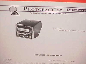 1974 CRAIG 4-TRACK STEREO CASSETTE TAPE PLAYER/FM-MPX RADIO SERVICE MANUAL 3507 - Picture 1 of 1