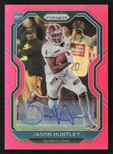 Tarjeta autógrafa de novato Jason Huntley 2020 Panini Pink Prizm #360 Detroit Lions - Imagen 1 de 2