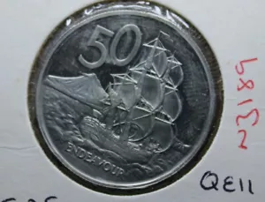 * 1981 NEW ZEALAND PROOF DECIMAL ENDEAVOUR 50 CENT #CFK08 - Picture 1 of 8