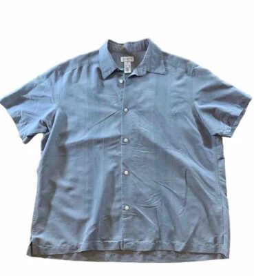 Concepts By Claiborne Mens Button Up Shirt XL Gray Short Sleeve Cuban Style - Image 1 of 4