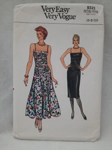 Años 80 De Colección Vogue Easy 9323 ~ 2 Vestidos Corpiño Acanalados Corpiño 6-8-10 UC - Imagen 1 de 8