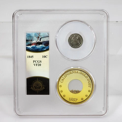 1845 10C PCGS VF 20 Recovered from S.S. Central America Cover