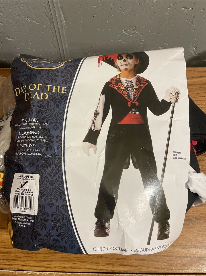 Disfraz de Halloween Día de Muertos Niño S 3-4 Calavera de Azúcar Vudú Doctor Día de Muertos Foto 1 de 3